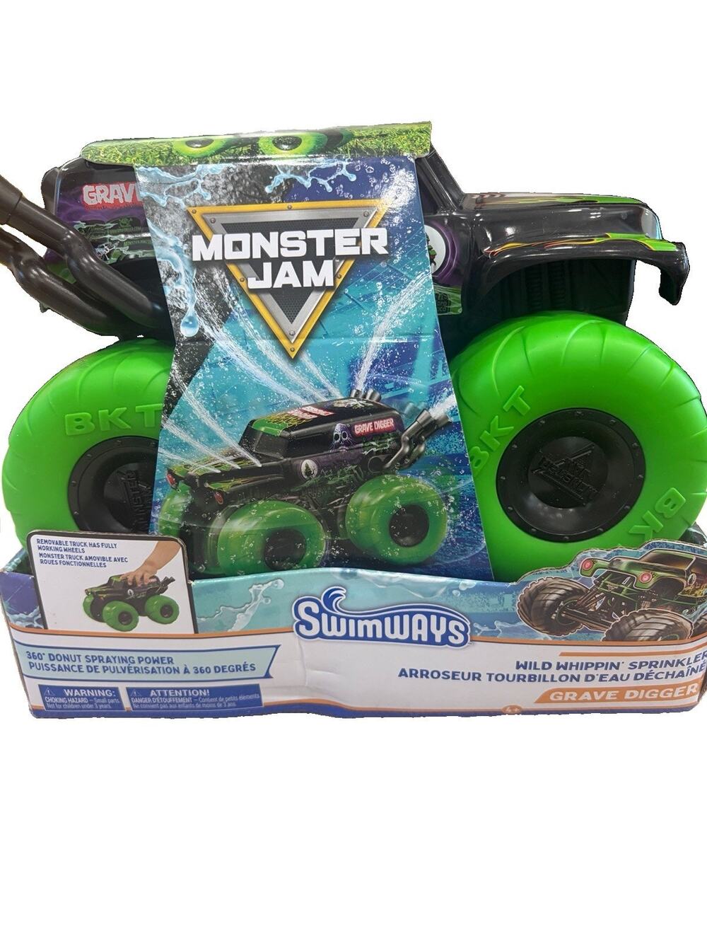SwimWays Grave Digger Monster Jam Wild Whippin’ Sprinkler Monster Truck Water